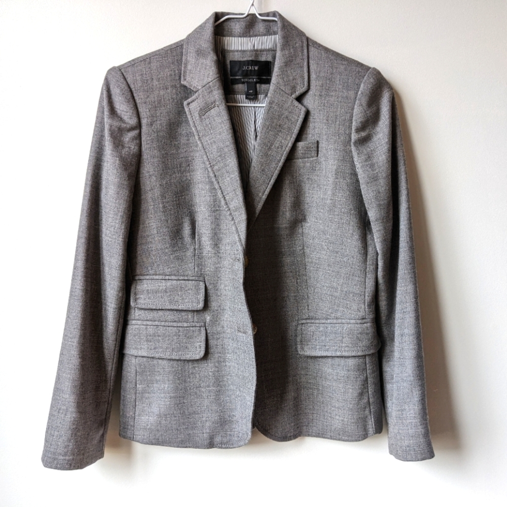 J Crew Wool Schoolboy Blazer in Gray, petite size